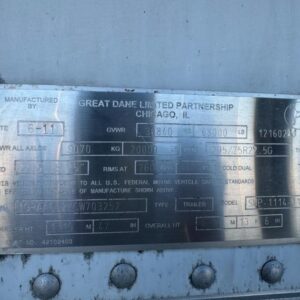 2012 Great Dane Super Seal Reefer VIN3252-4