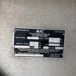 2012 Mac Dump Trailer VIN2478-3