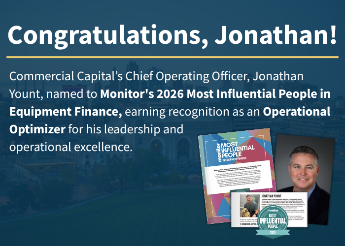 Commercial Capital’s Jonathan Yount Recognized Among Monitor’s Most Influential People in Equipment Finance
